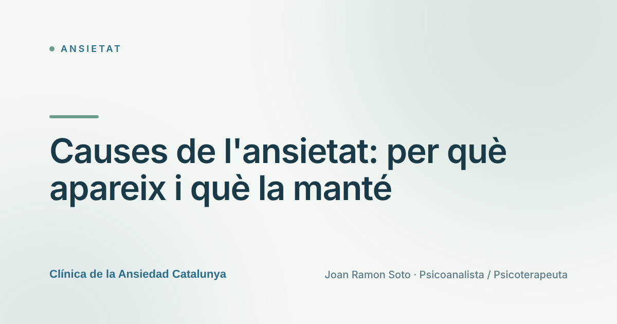 Causes de l'ansietat — Clínica de la Ansiedad Catalunya
